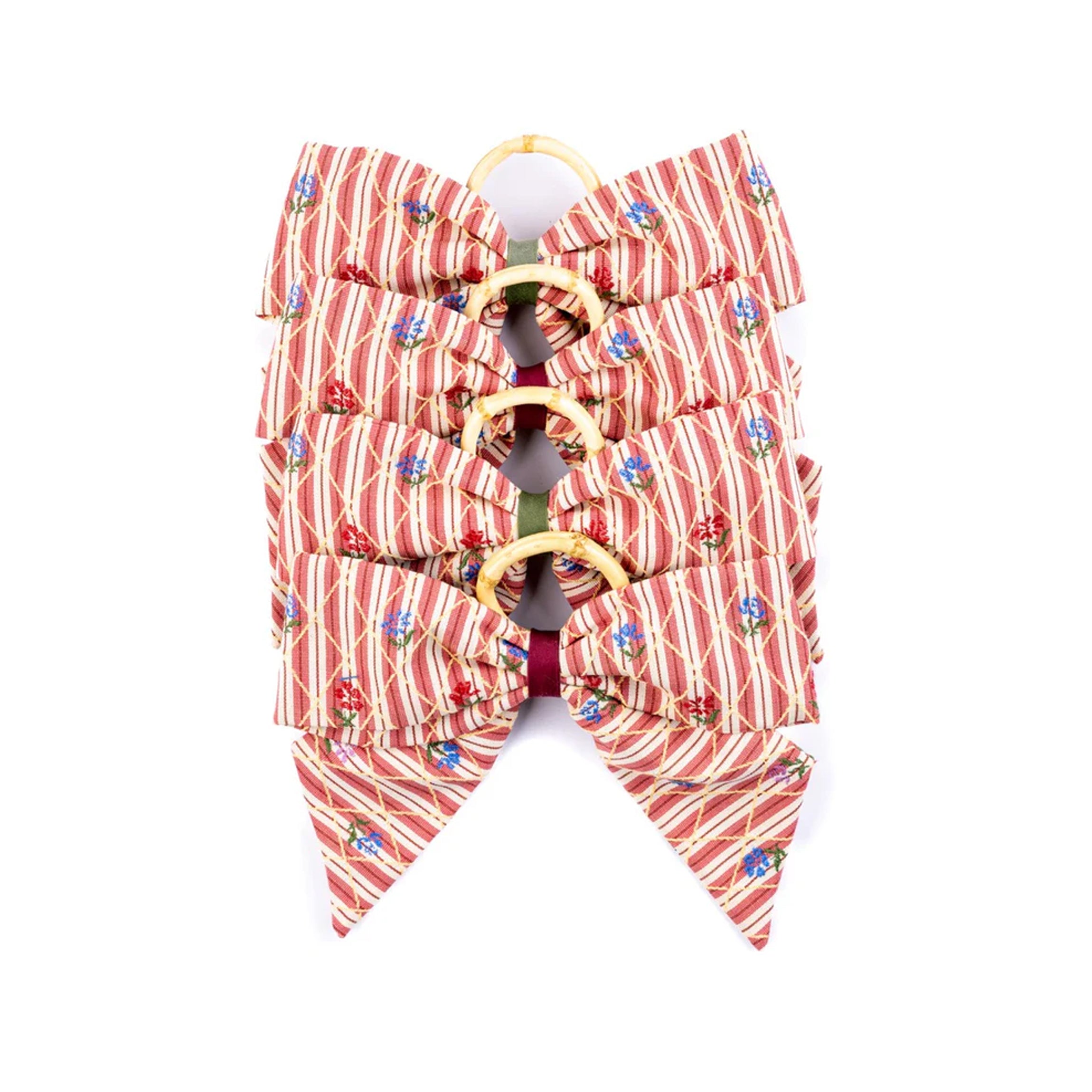 Bistro Charm Napkin Rings in Red, Set of 4