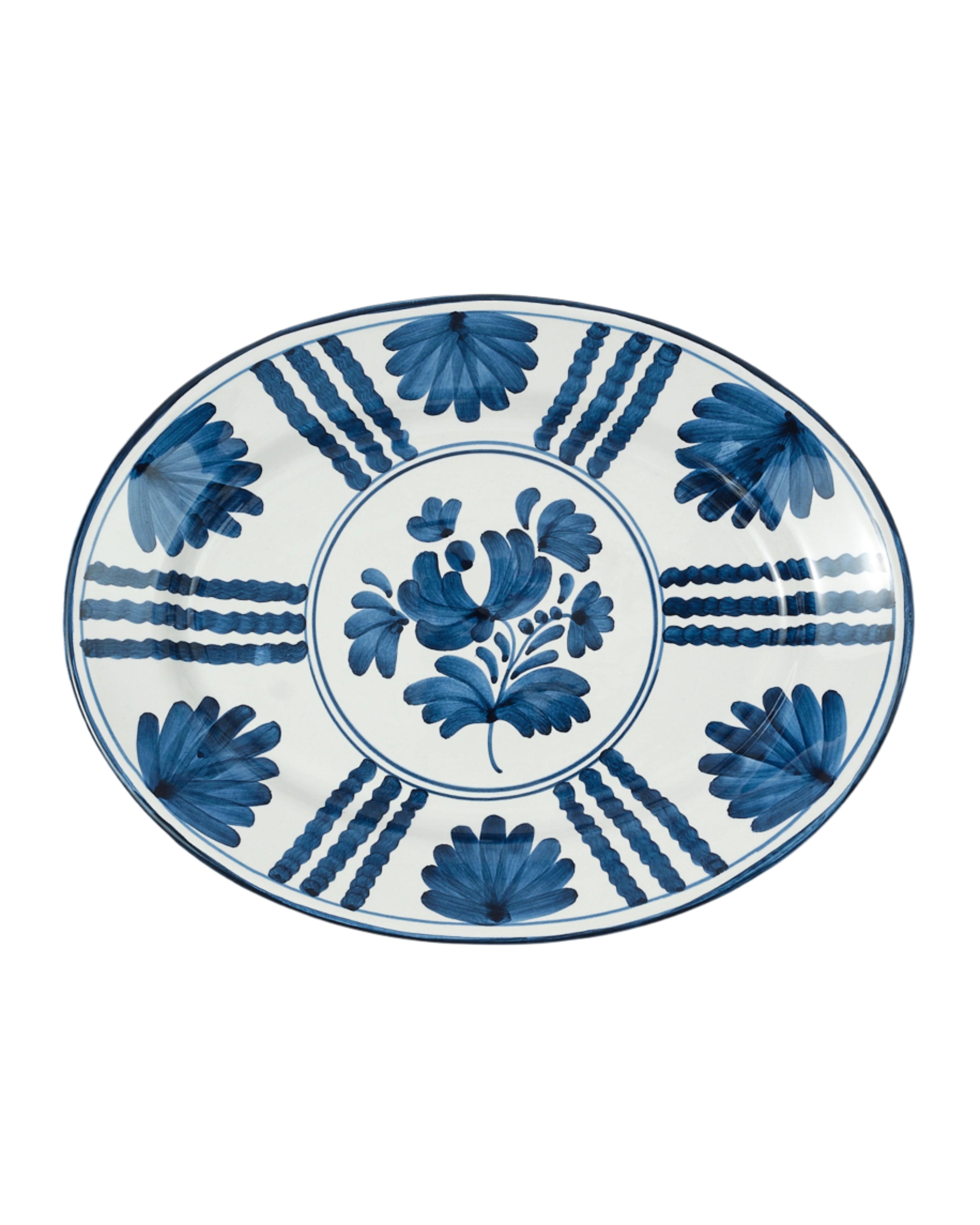 Blossom Oval Serving Plate, Midnight Blue