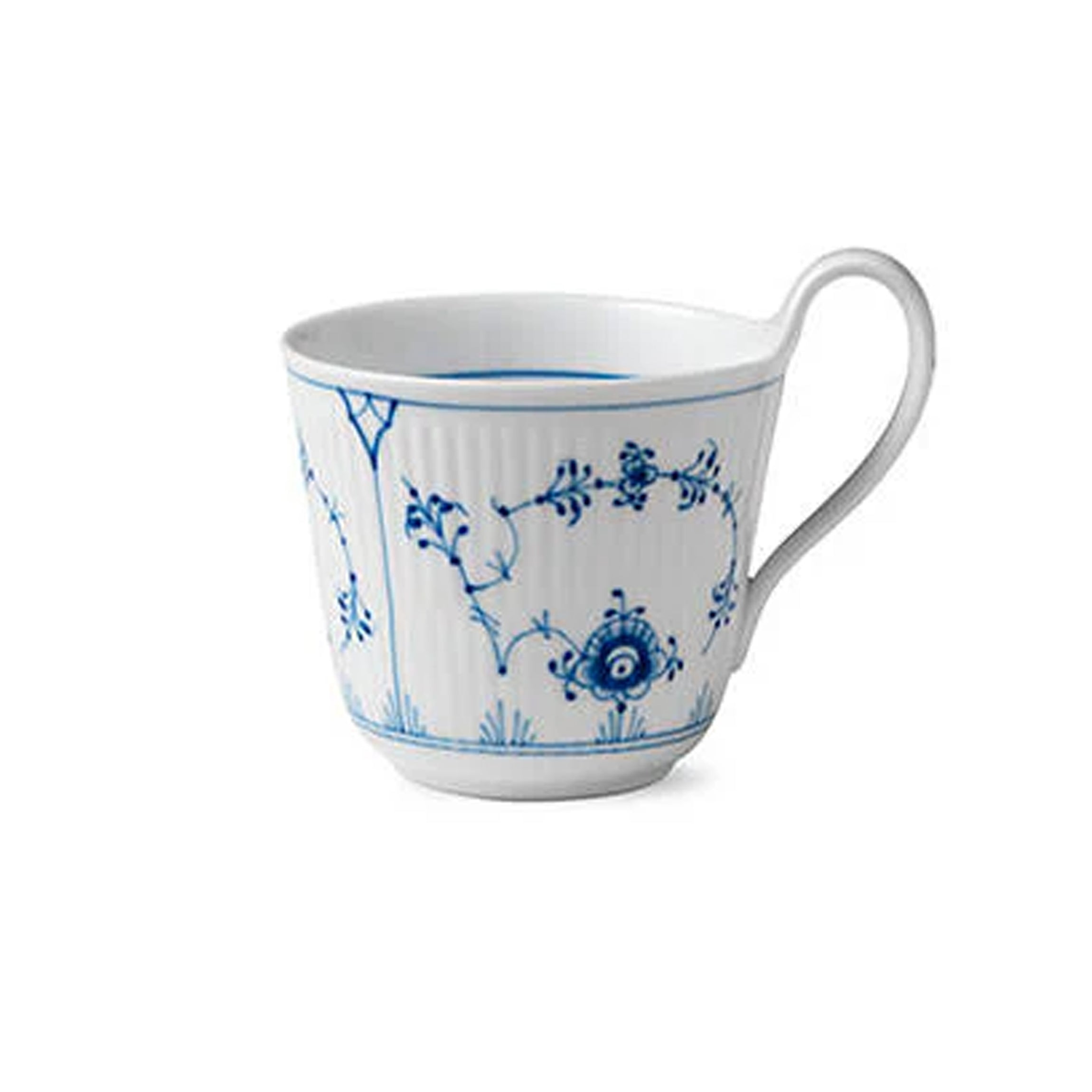 Blue Fluted Plain High Handle Mug 11 oz