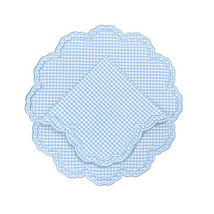 Bettina-Gingham Napkin in Blue, Set of 4