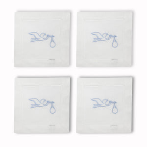 Stork Cocktail Napkins, Set of 4 Chefanie Blue 