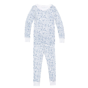 Joy Street Boston Two Piece Pajamas, Blue