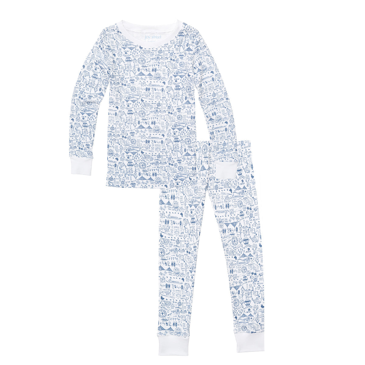 Joy Street Boston Two Piece Pajamas, Blue