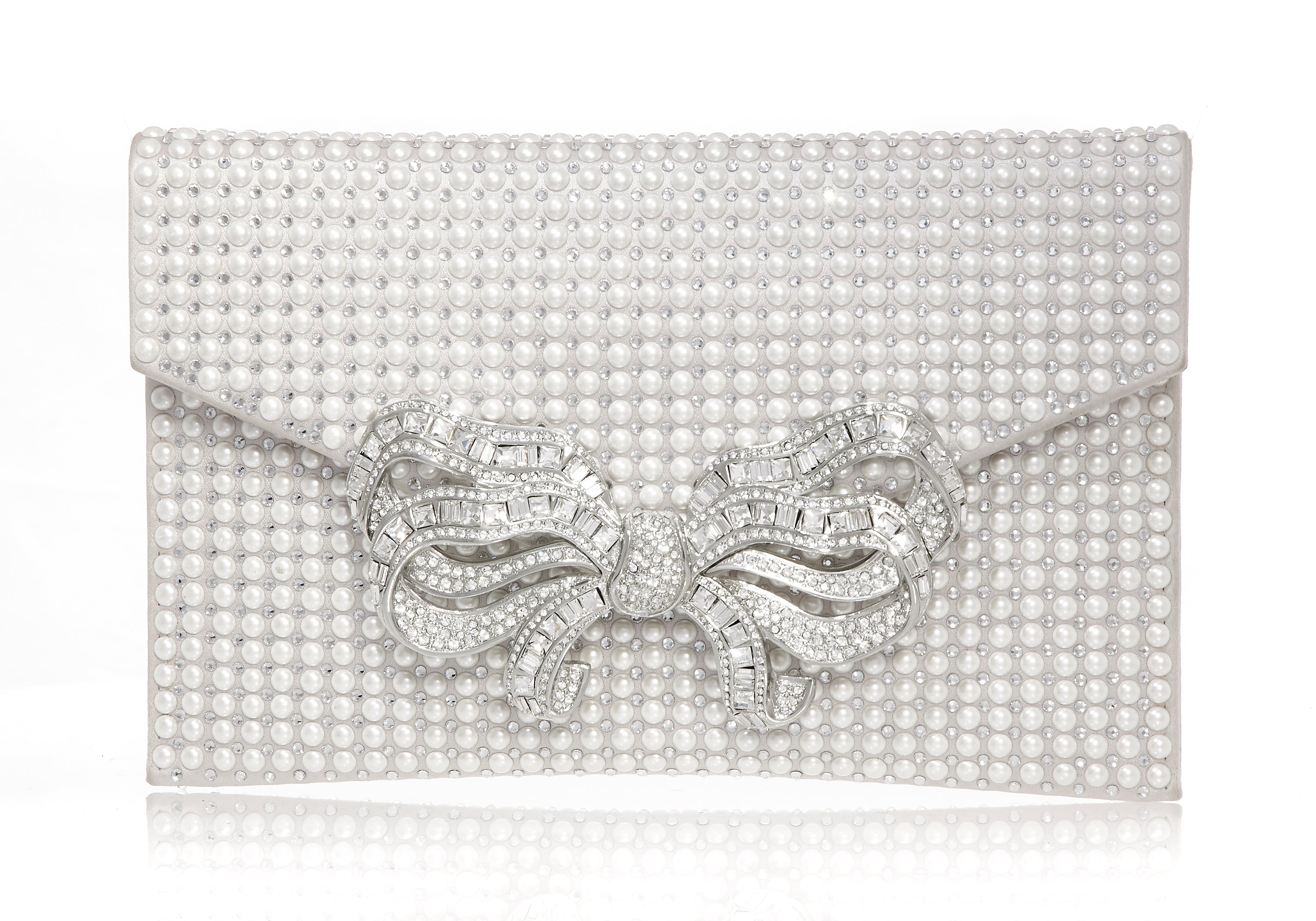 Bow Envelope Clutch in Pearl