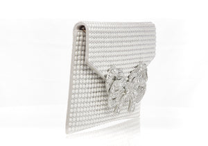 Bow Envelope Clutch in Pearl