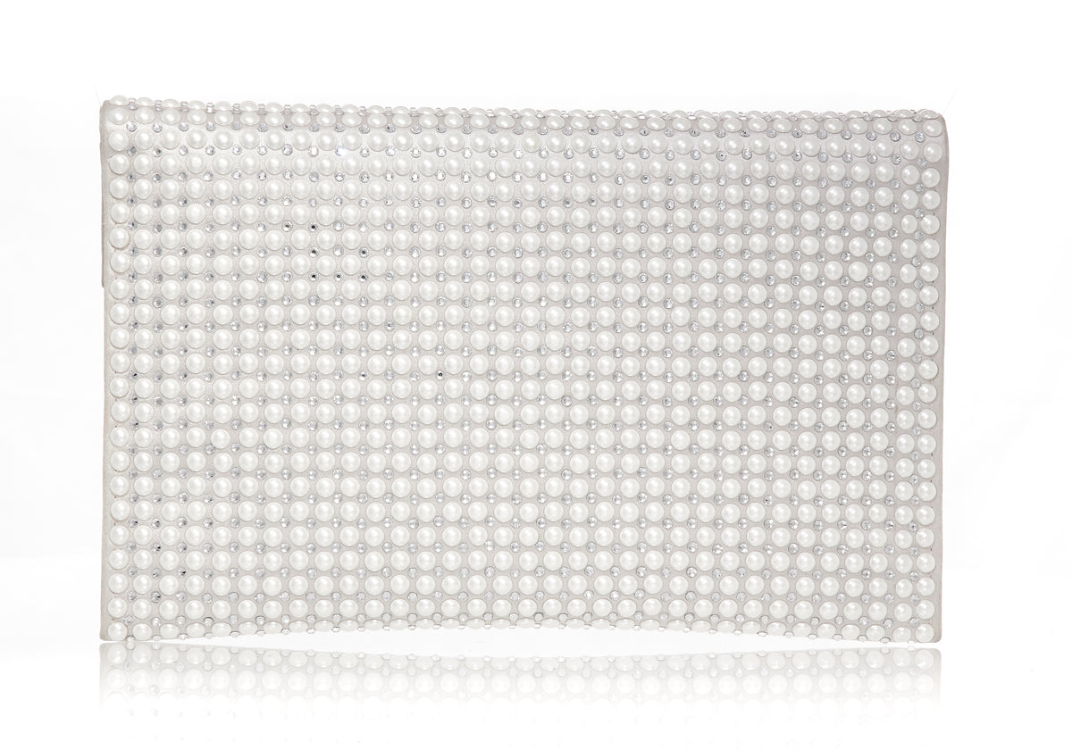 Bow Envelope Clutch in Pearl