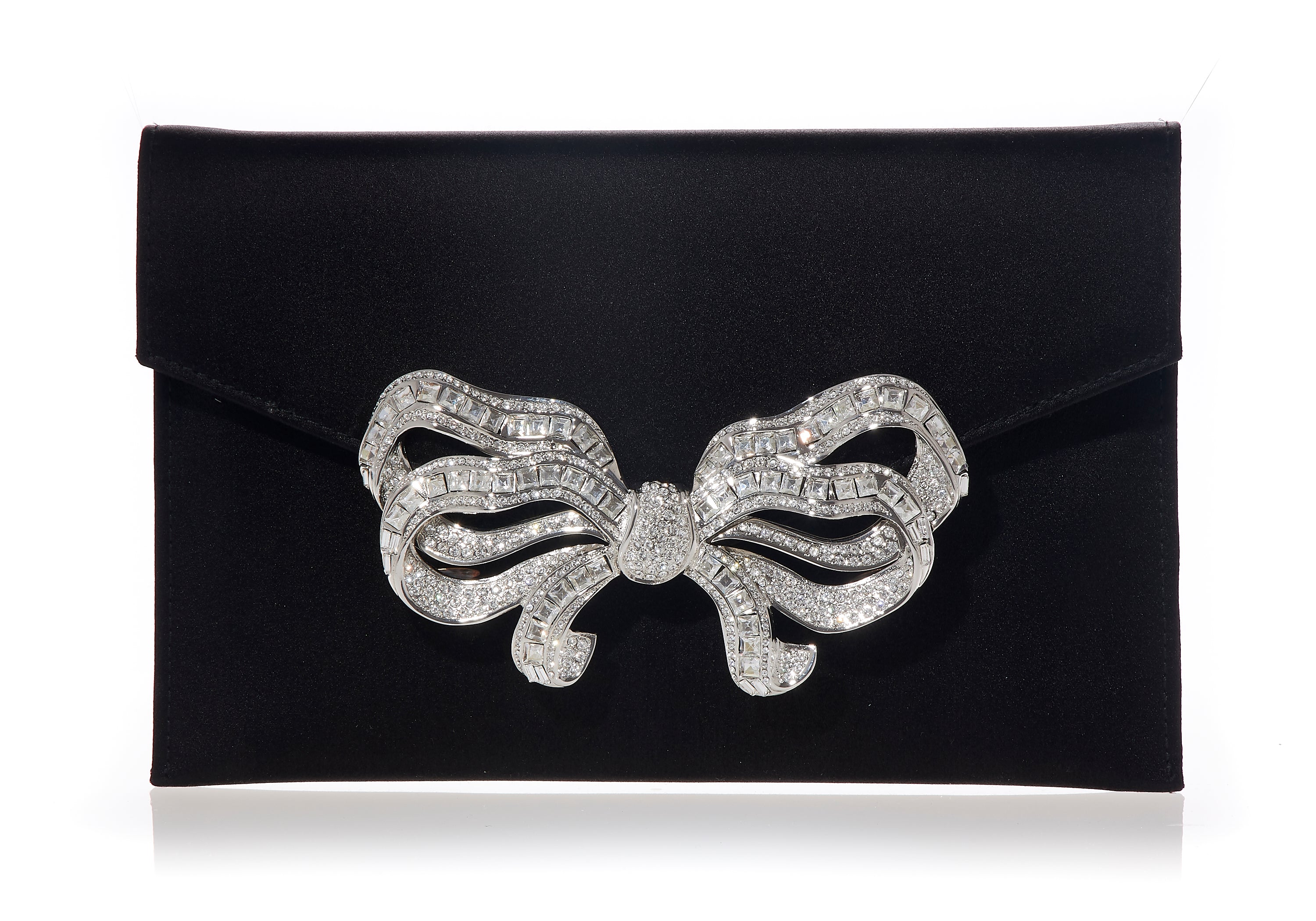 Bow Envelope Clutch in Satin