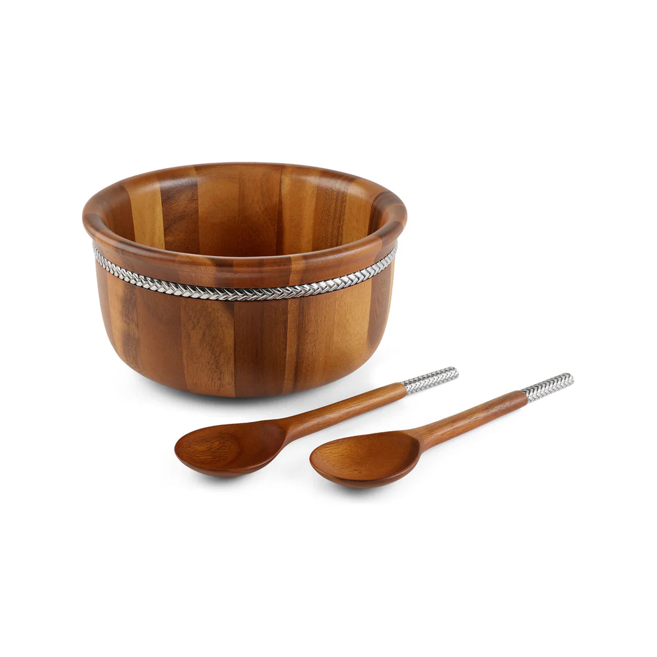 Braid Round Salad Bowl with Servers