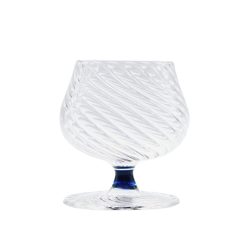 Spiral Brandy Glass in Blue