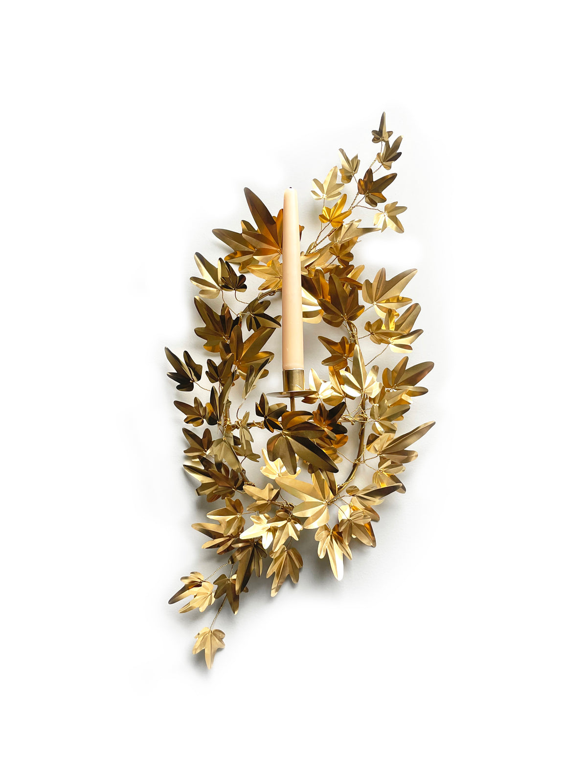 Large Brass Ivy Sconce