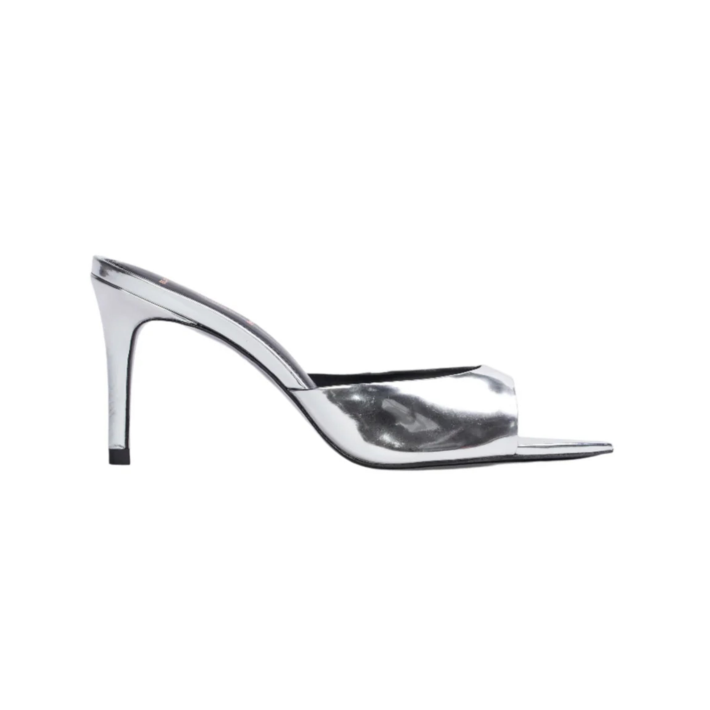 Brea 80 in Silver Mirror Metallic Leather