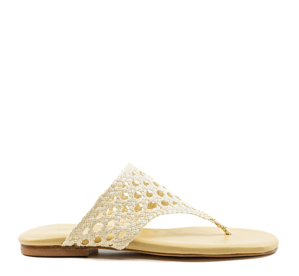 Brenda Flat Natural Raffia Sandal