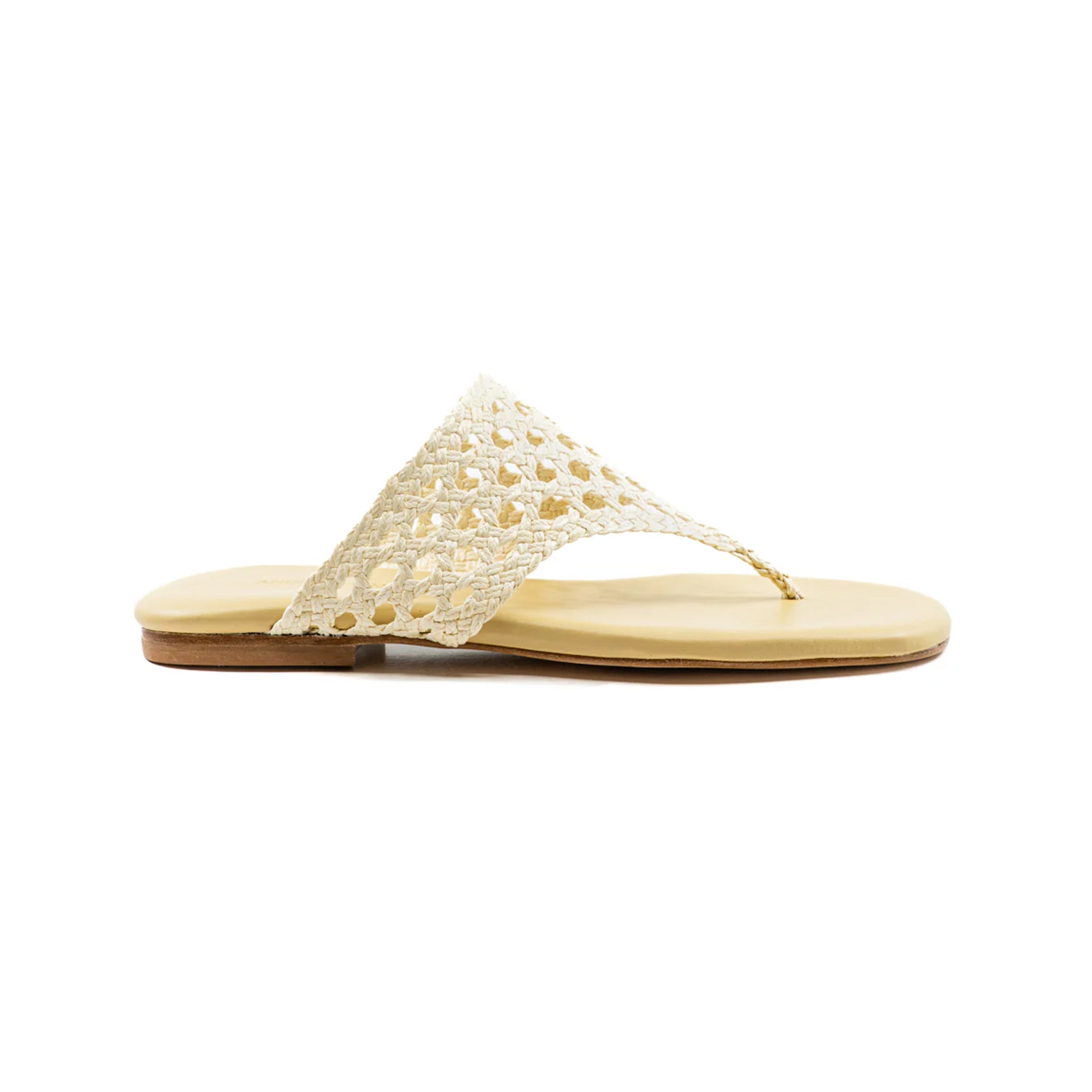 Brenda Flat Natural Raffia Sandal