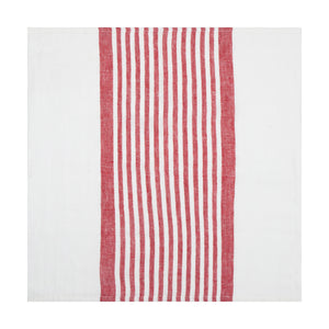 Brittany White Napkins in White & Red, Set of 4