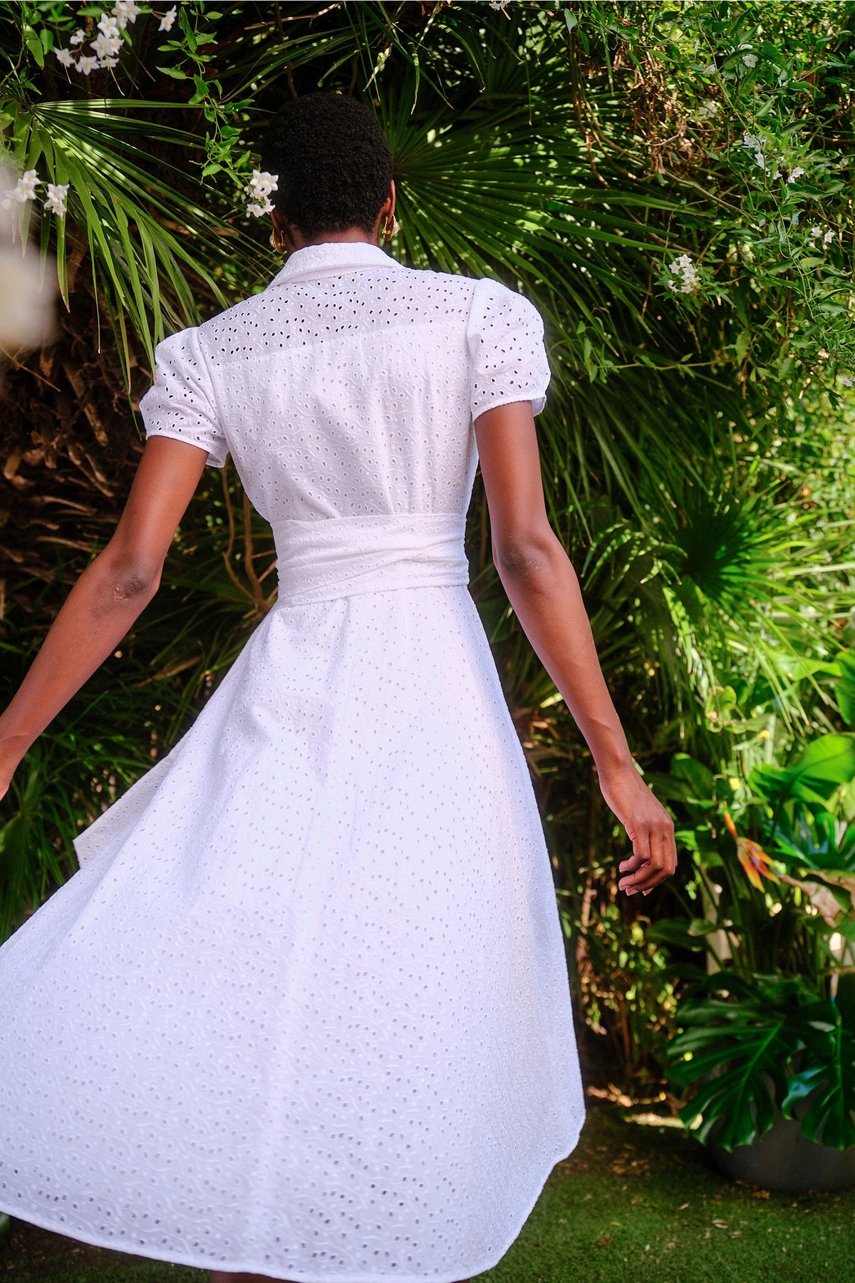 White Broderie Anglaise Shirt Dress