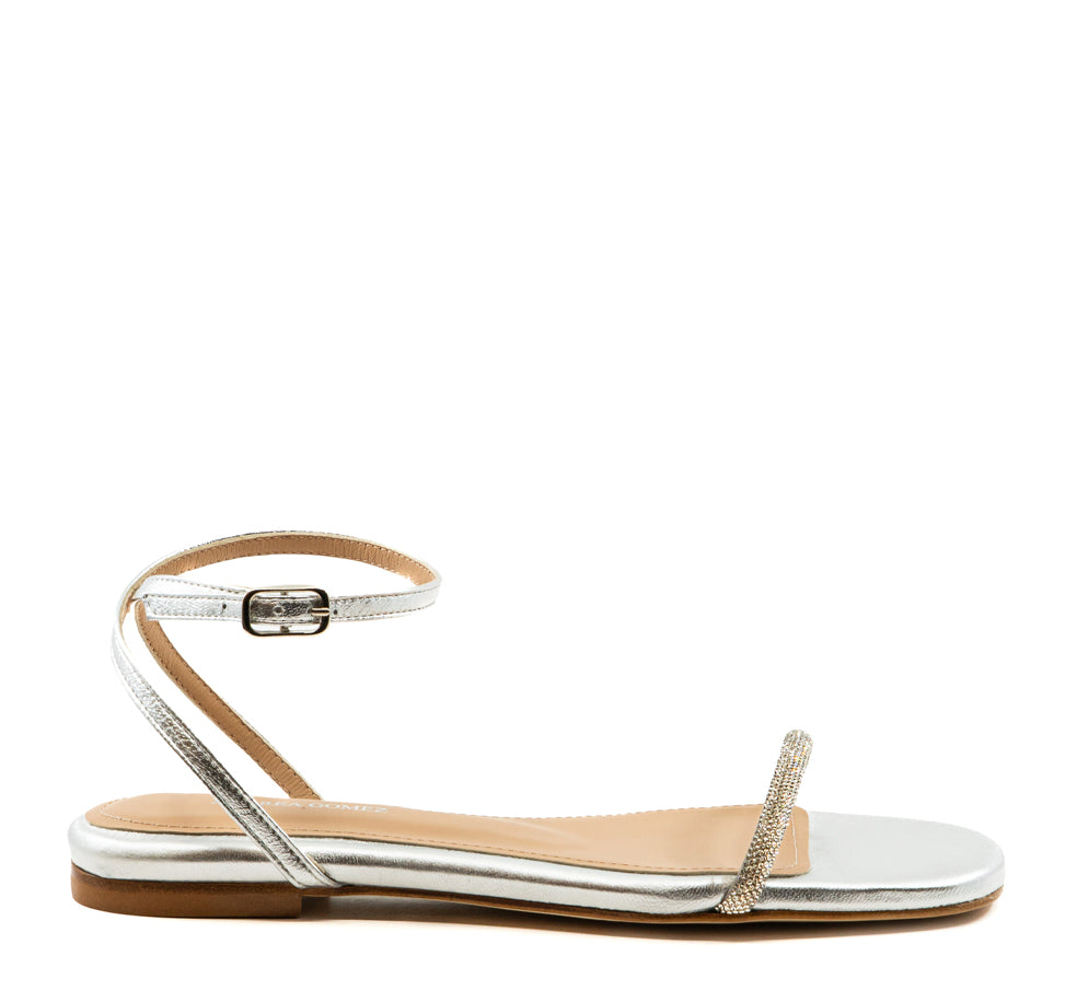 Brook Flat Silver Sandal