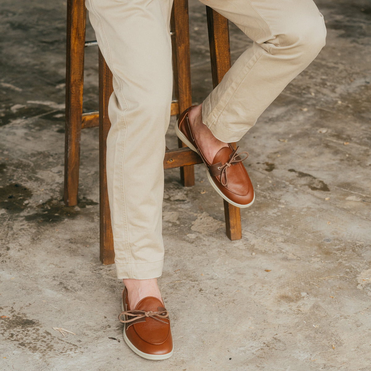 Men's Brown Pebbled Leather Barca Yacht Loafer