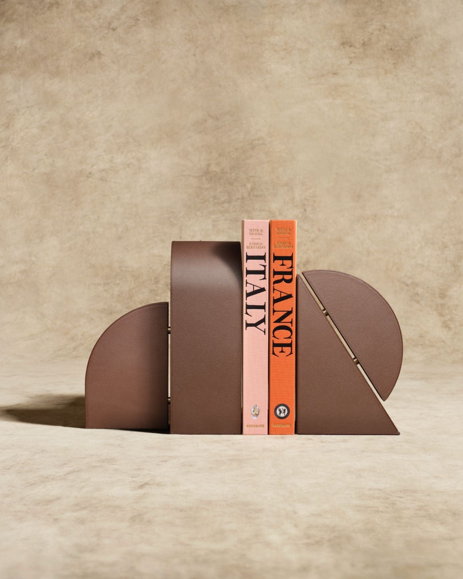 Cubist Bookends Set in Brown