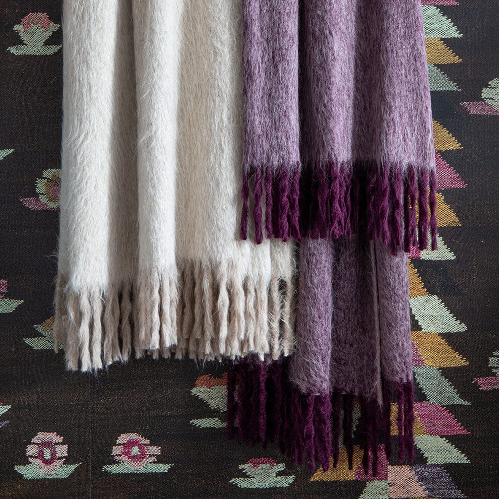 Plum Brushed Alpaca Throw Blanket Blanket St. Frank 