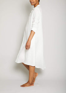 Linen Button Front Dress in Cream