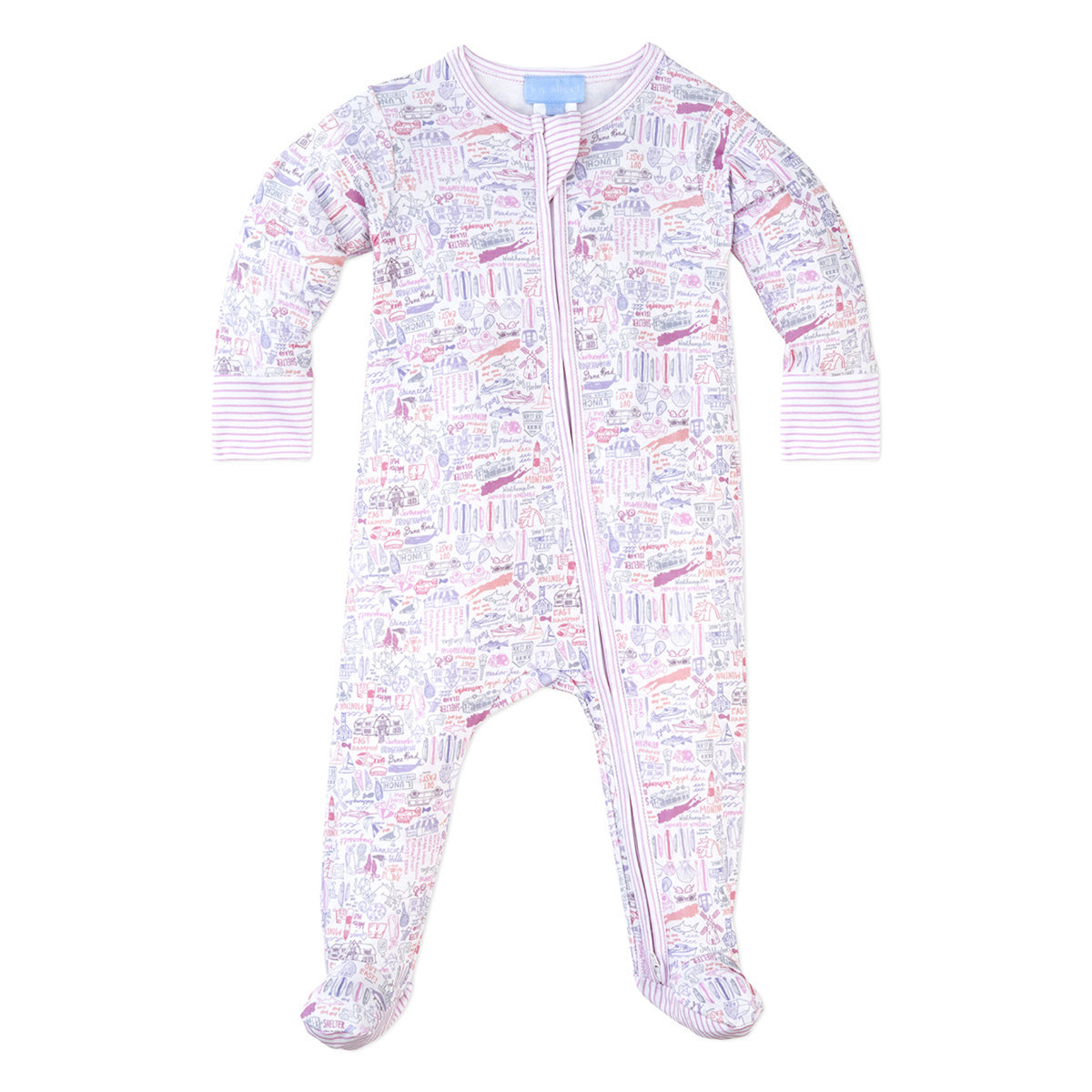 Joy Street Kids Hamptons Zip Baby Onesie, Pink