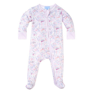 Joy Street Kids Hamptons Zip Baby Onesie, Pink