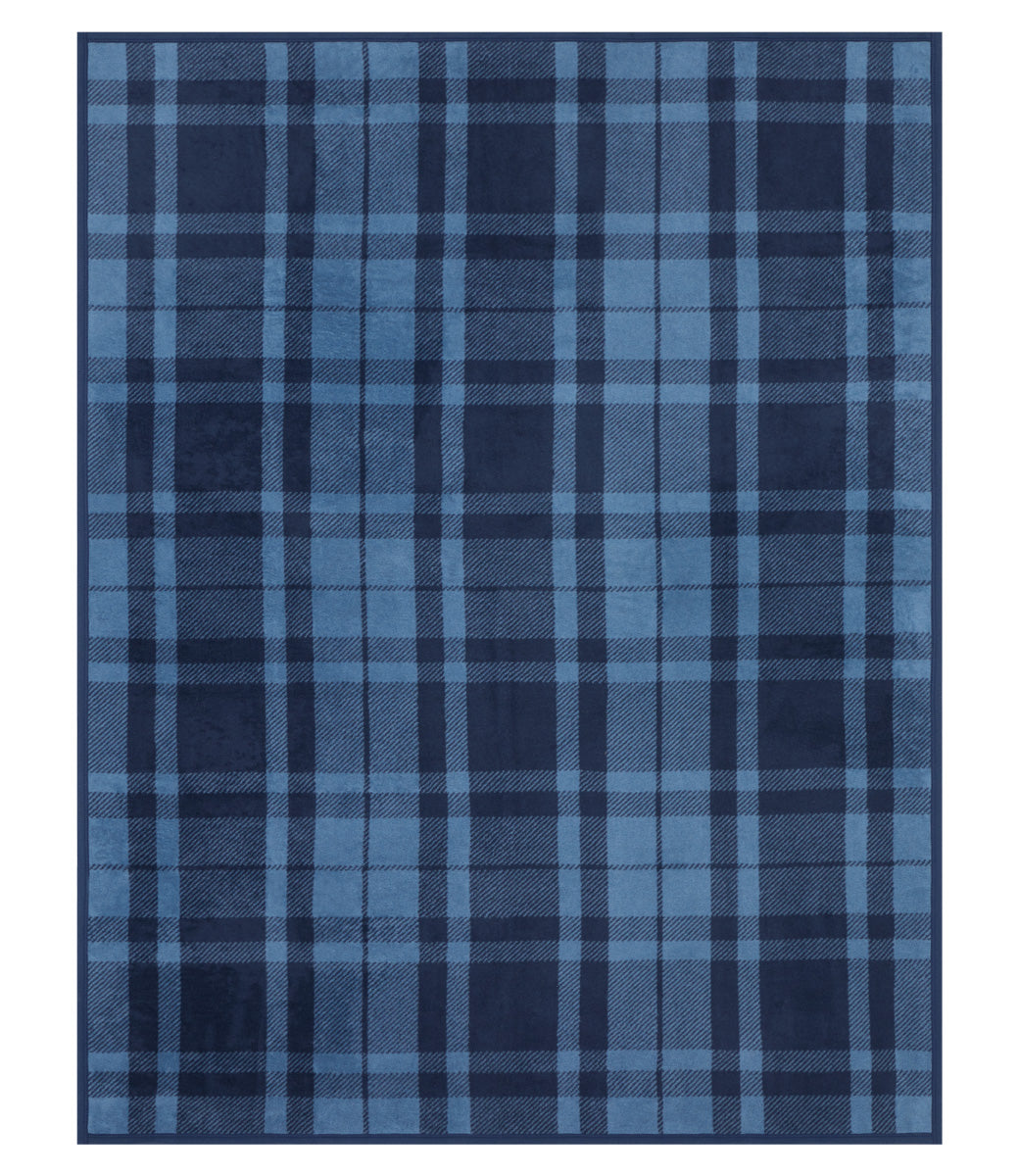 Cabin Plaid Cornflower Blanket