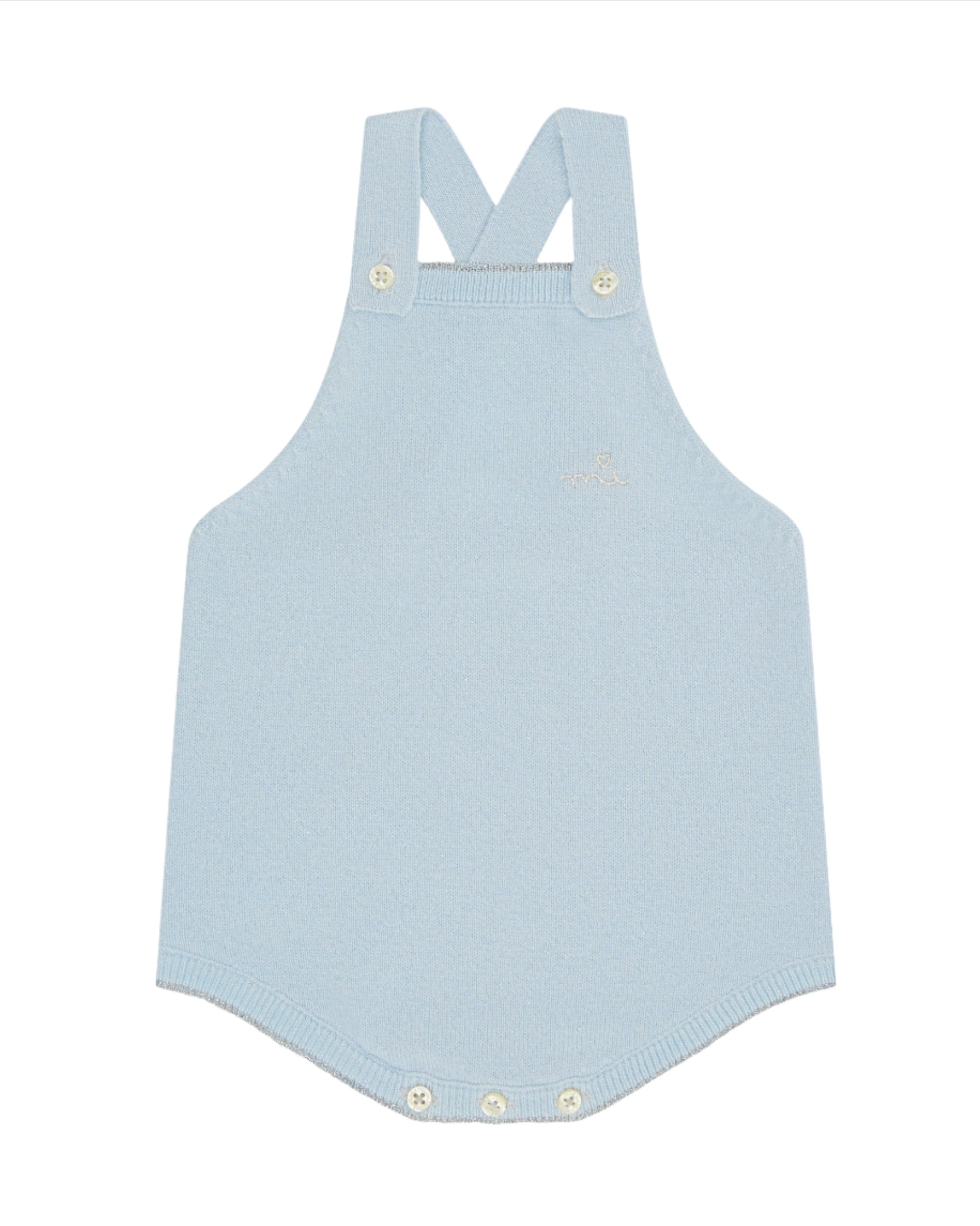 Cashmere Sparkle Bubble Romper in Blue