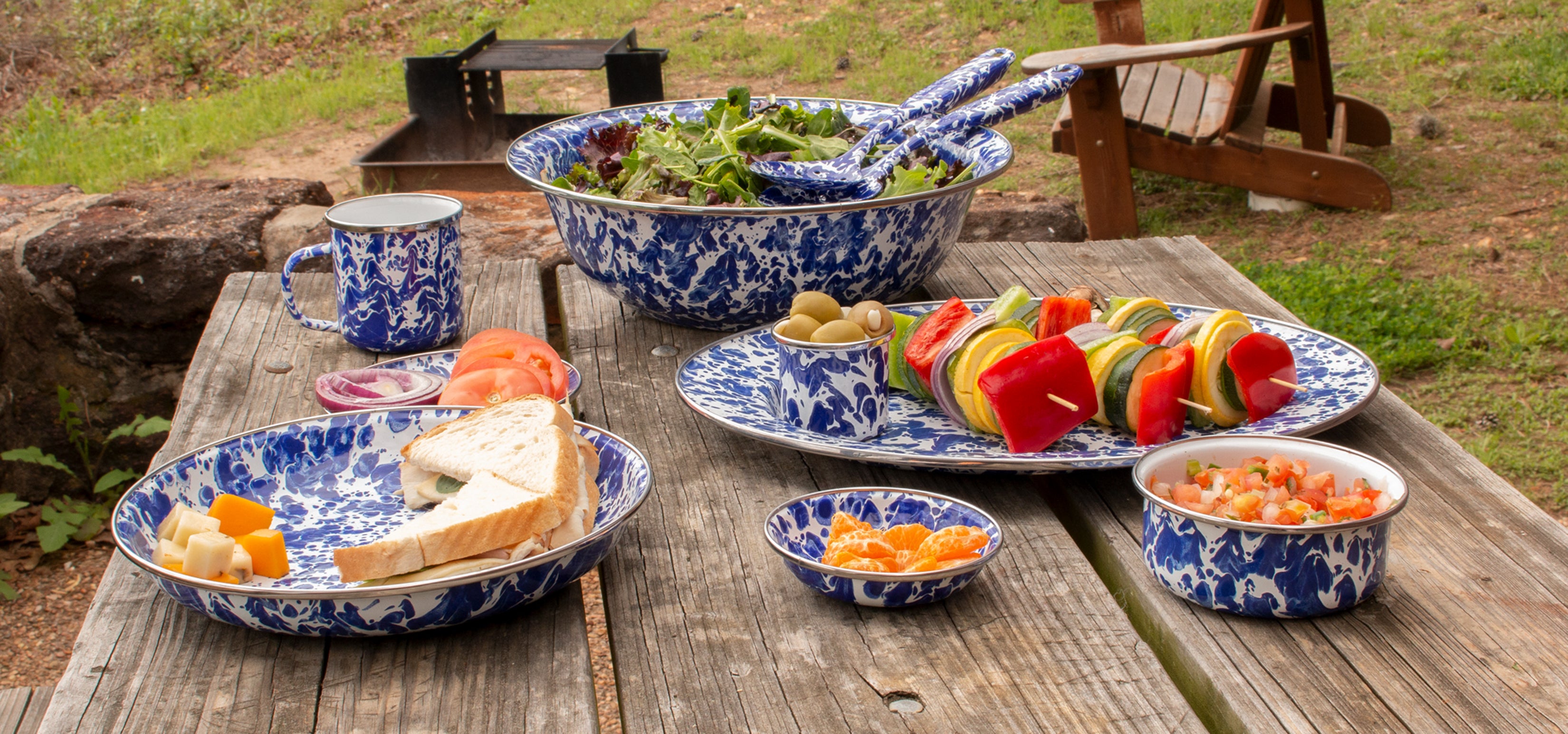 Oval Platter in Cobalt Swirl