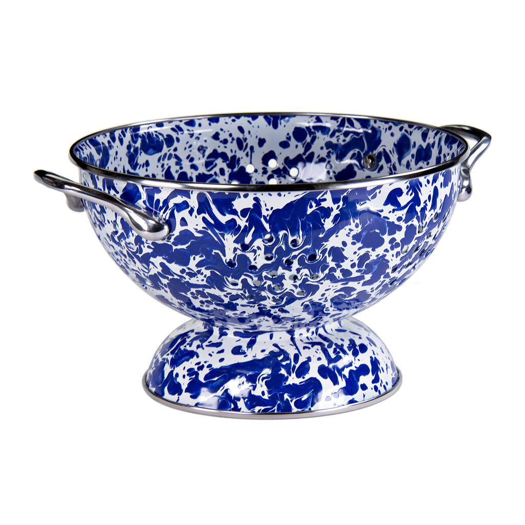 Medium Colander in Cobalt Swirl