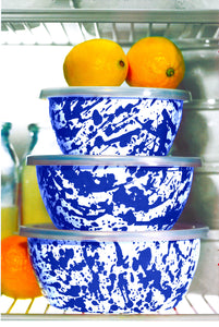 Nesting Bowls in Cobalt Swirl