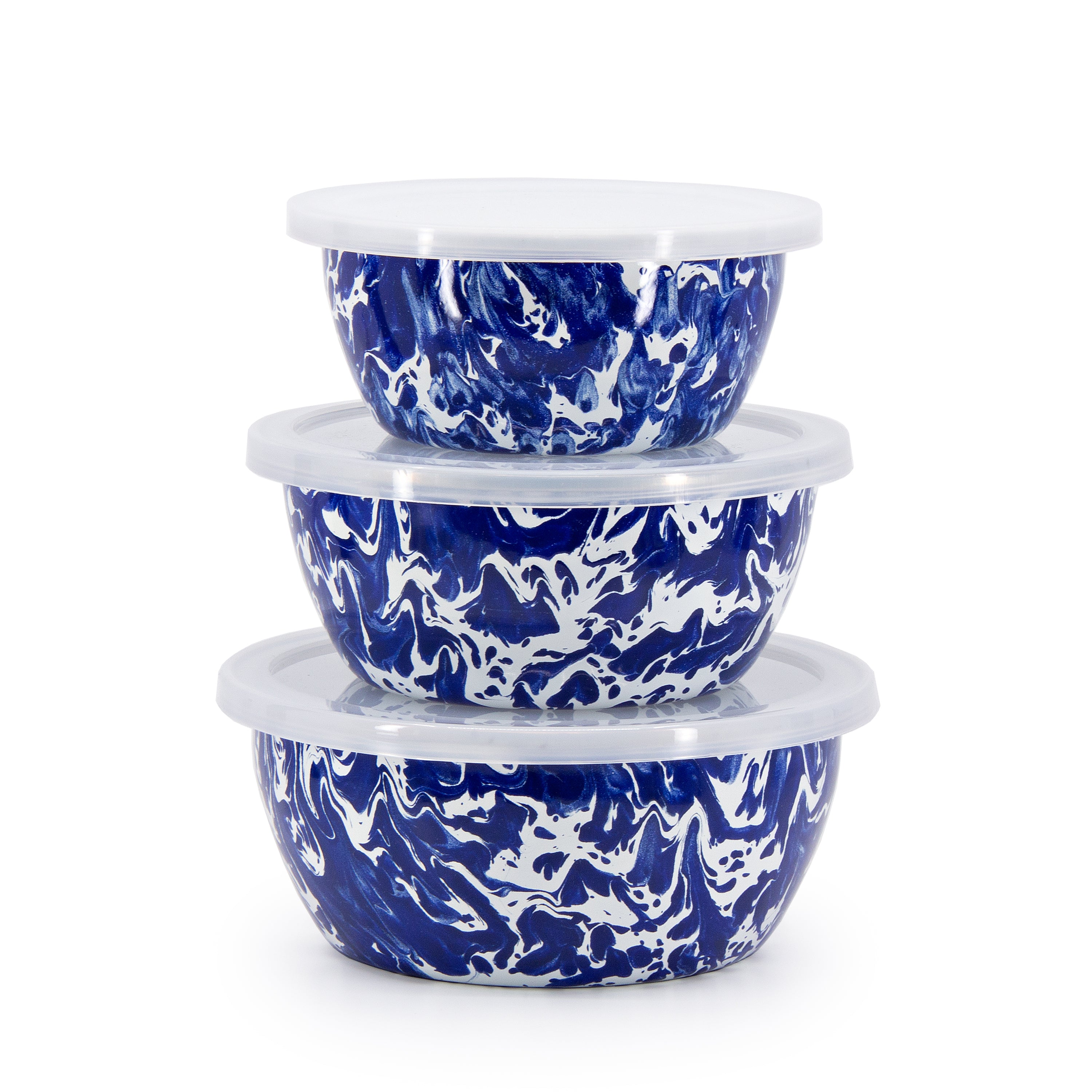 Nesting Bowls in Cobalt Swirl