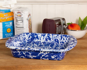 Baking Pan in Cobalt Swirl