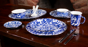 Pasta Plates in Cobalt Swirl, Set of 4