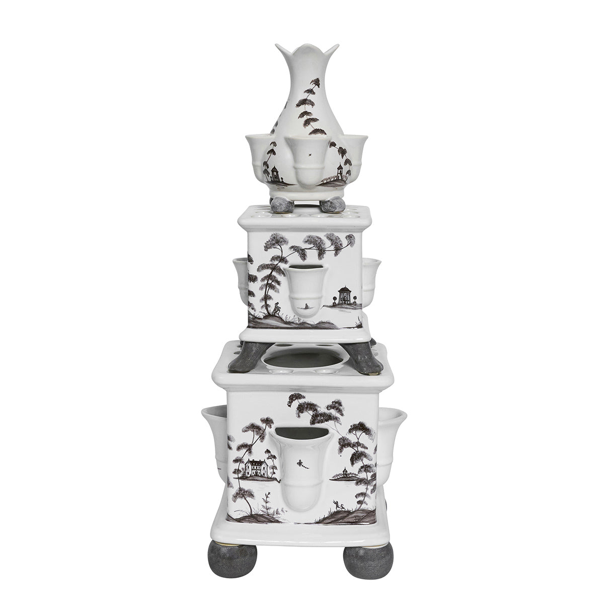 Country Estate Tulipiere Tower in Flint Grey, Set of 3