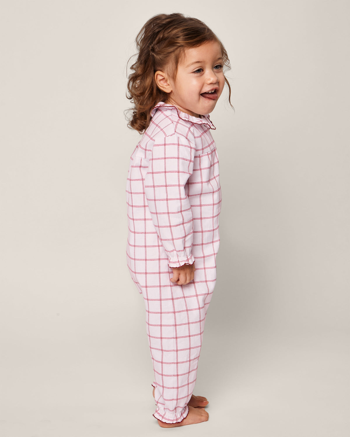 Baby’s Twill Madeline Romper in Garnet Tattersall