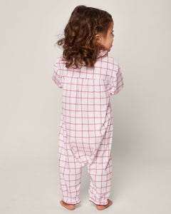 Baby’s Twill Madeline Romper in Garnet Tattersall