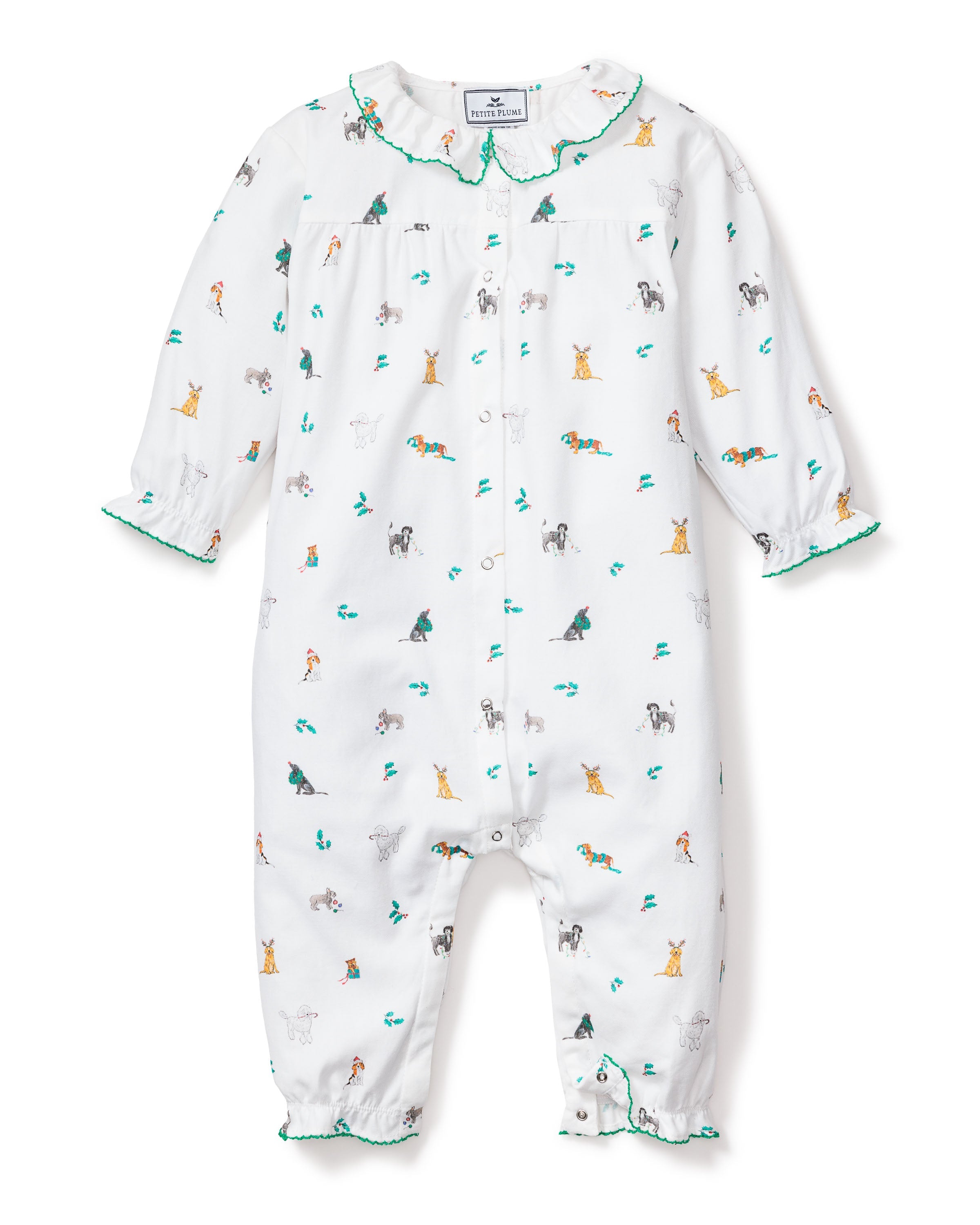 Baby’s Twill Madeline Romper in Jingle Paws