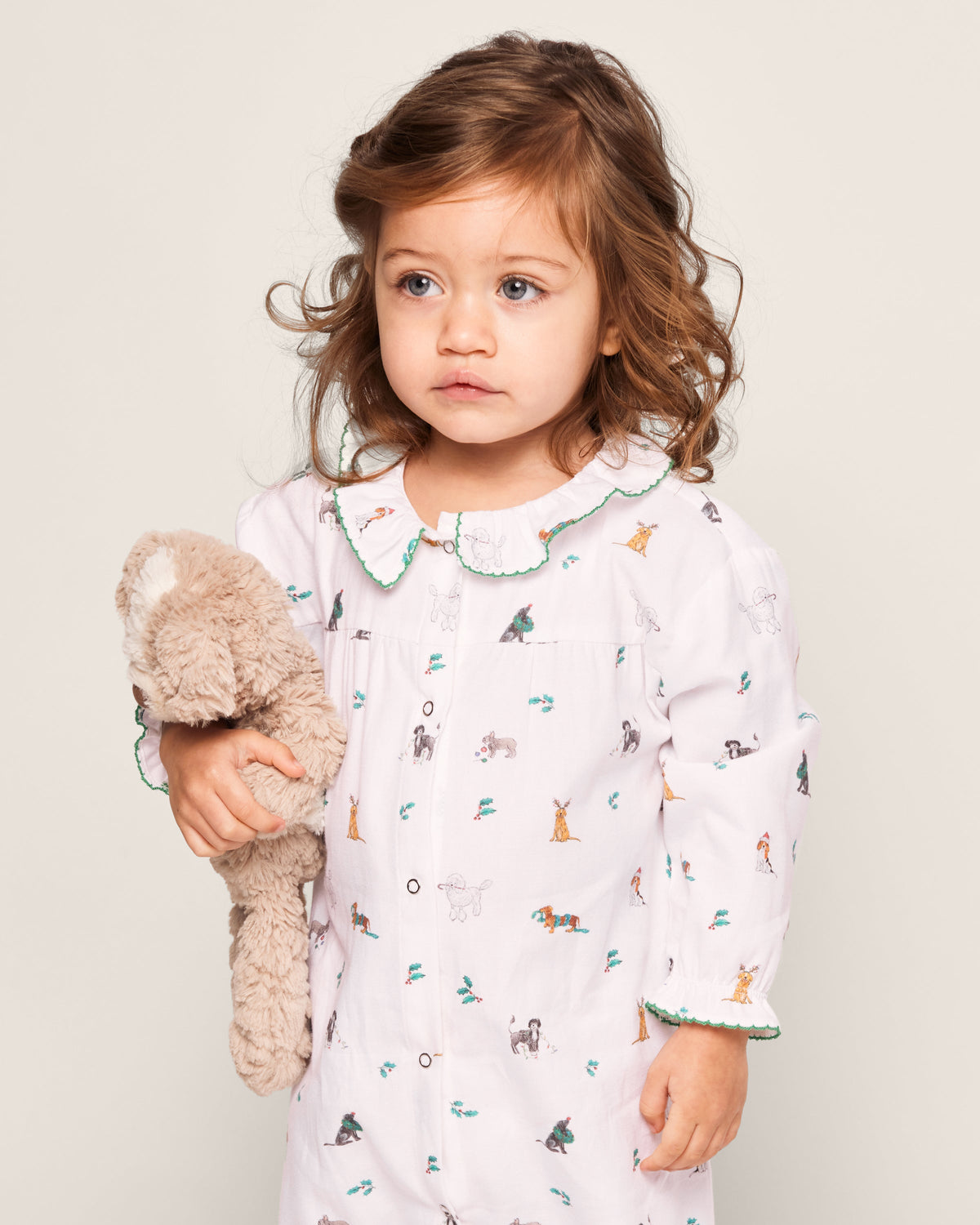 Baby’s Twill Madeline Romper in Jingle Paws