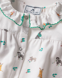 Baby’s Twill Madeline Romper in Jingle Paws