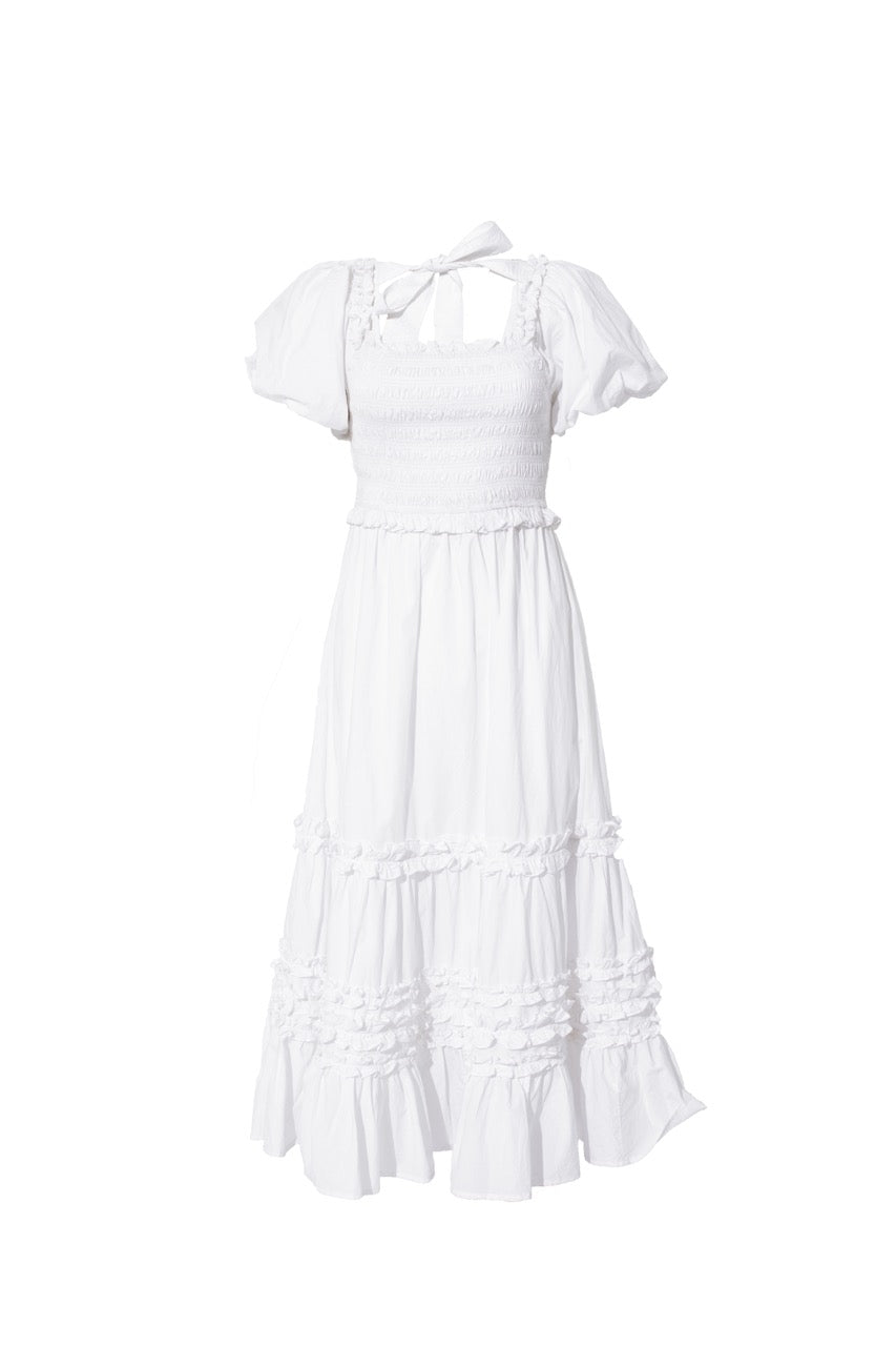 Cherith Midi Dress in White