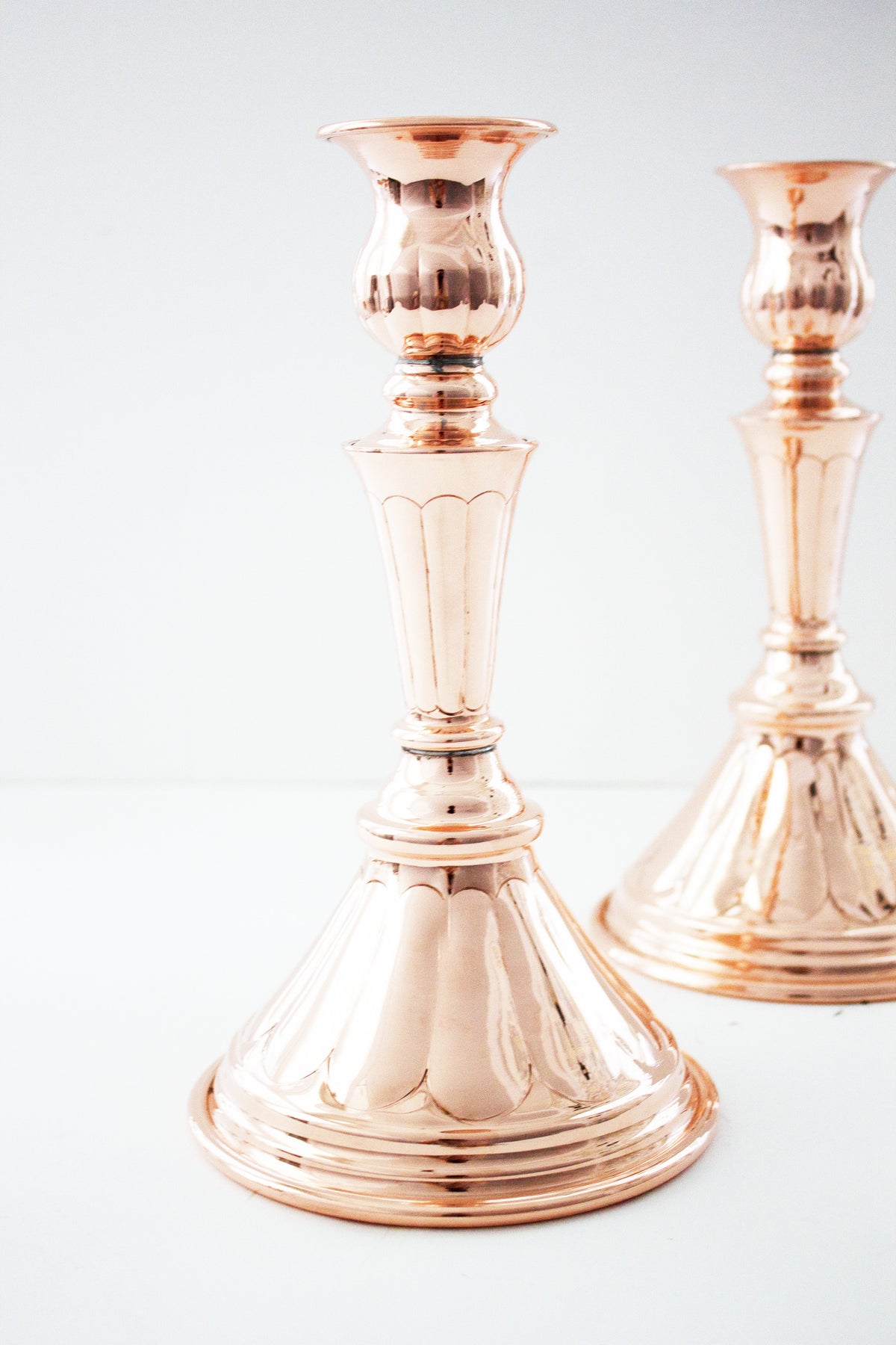 Vintage Inspired Copper Candlesticks