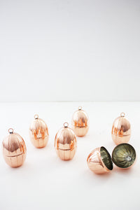 CMK Vintage Inspired Copper Handmade Egg Ornaments, Set of 4