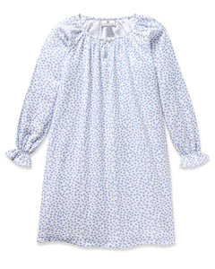 Girl’s Twill Delphine Nightgown in Bluehearts