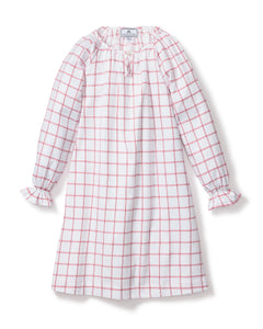 Girl’s Twill Delphine Nightgown in Garnet Tattersall