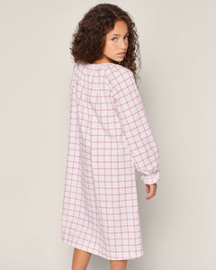 Girl’s Twill Delphine Nightgown in Garnet Tattersall