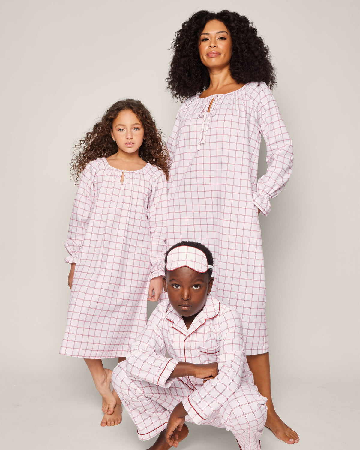 Girl’s Twill Delphine Nightgown in Garnet Tattersall