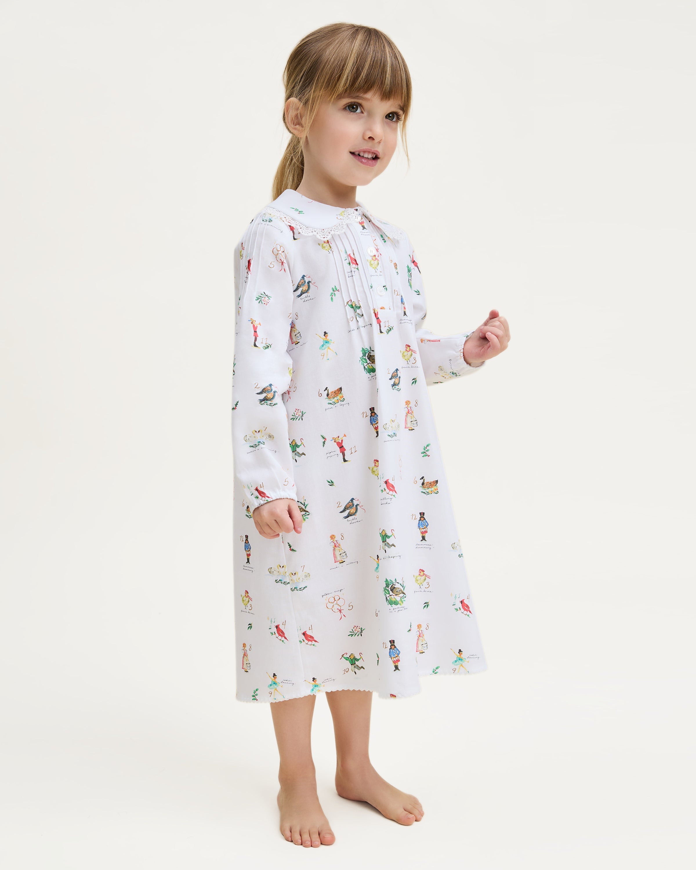 Girl's Twill Lola Nightgown in 12 Days of Christmas