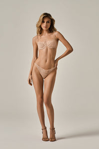 Scalloped sheer lace demi bra front view