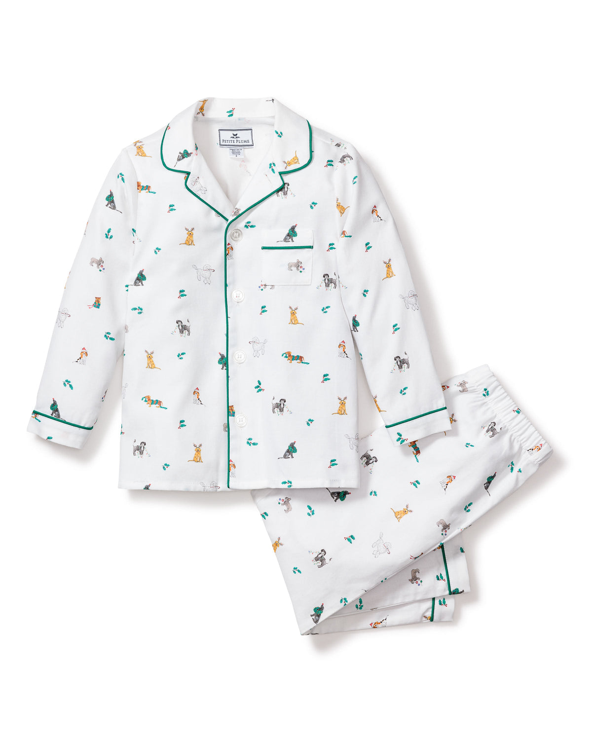 Kid’s Twill Pajama Set in Jingle Paws